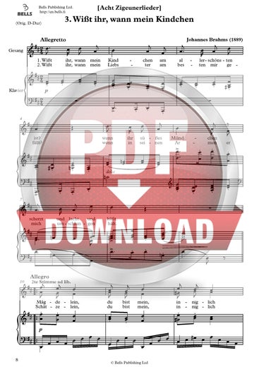 Brahms, Johannes: Wi&szlig;t ihr, wann mein Kindchen, Op. 103 No. 3