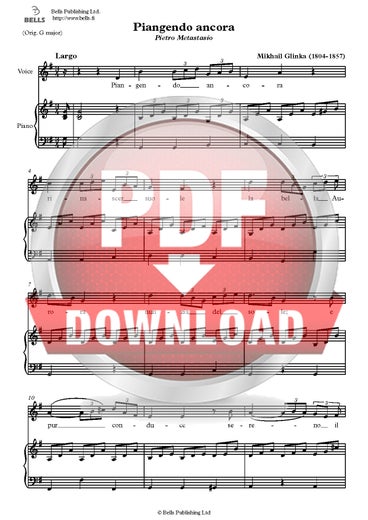 Glinka, Mihail: Piangendo ancora rinascer suole