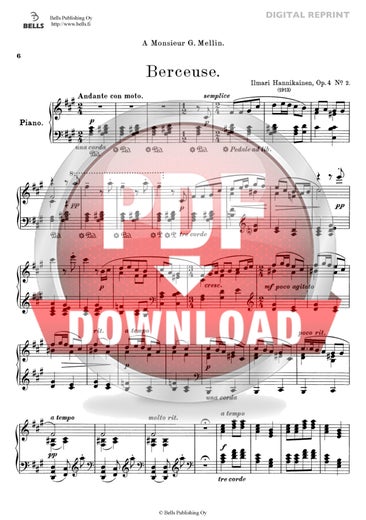 Hannikainen, Ilmari: Berceuse, Op. 4 No. 2