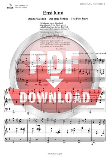 Hannikainen, Ilmari: Ensi lumi, Op. 11b No. 5