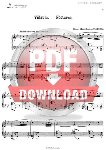 Hannikainen, Ilmari: Y&ouml;laulu, Op. 11b No. 2