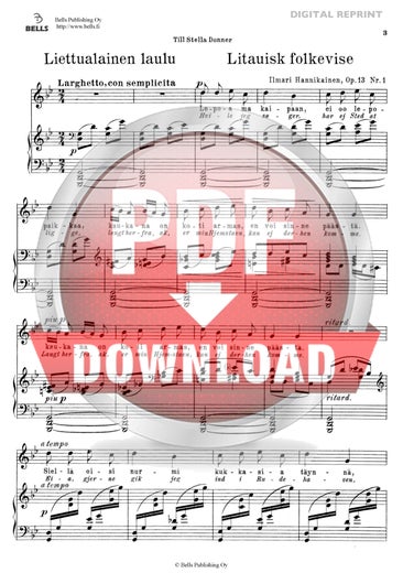 Hannikainen, Ilmari: Litauisk folkevise, Op. 13 No. 1