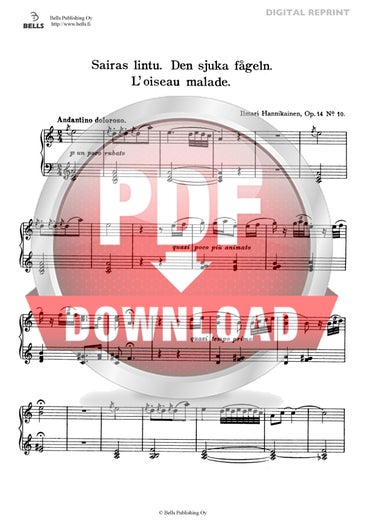 Hannikainen, Ilmari: Sairas lintu, Op. 14 No. 10