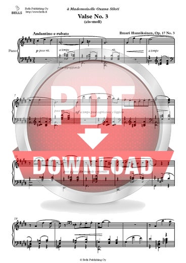 Hannikainen, Ilmari: Valssi No. 3, Op. 17 No. 3
