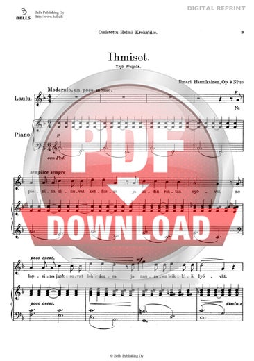 Hannikainen, Ilmari: Ihmiset, Op. 8 No. 10