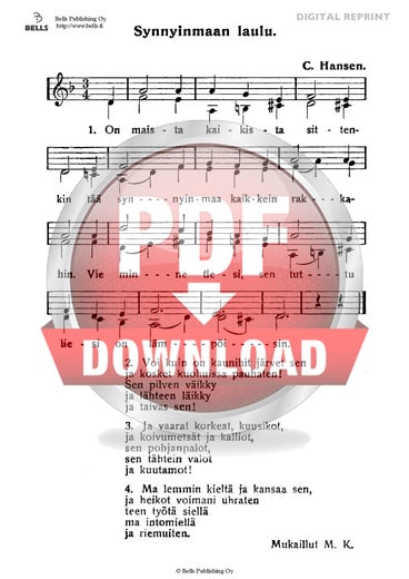 Hansen, Christian: Synnyinmaan laulu (lapsikuoro)