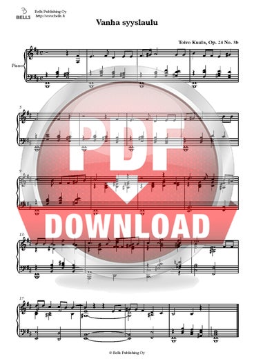 Kuula, Toivo: Vanha syyslaulu, Op. 24 No. 3b