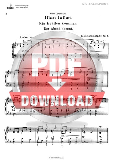 Melartin, Erkki: Illan tullen, Op. 81 No. 1