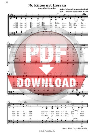 Trad. (sov. J. S. Bach): Kiitos nyt Herran