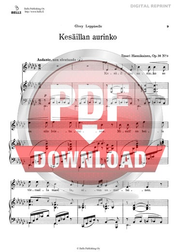 Trad. (sov. Ilmari Hannikainen): Kes&auml;illan aurinko, Op. 36 No. 3