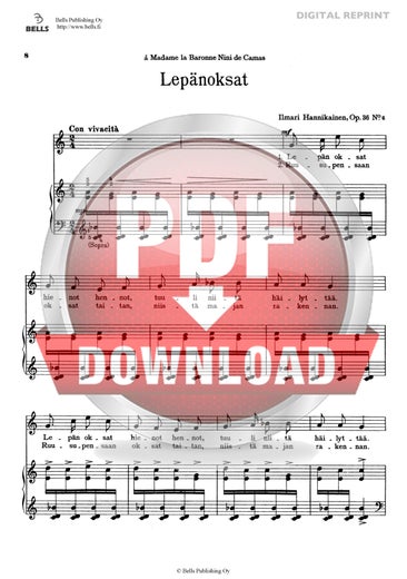 Trad. (sov. Ilmari Hannikainen): Lep&auml;noksat, Op. 36 No. 6