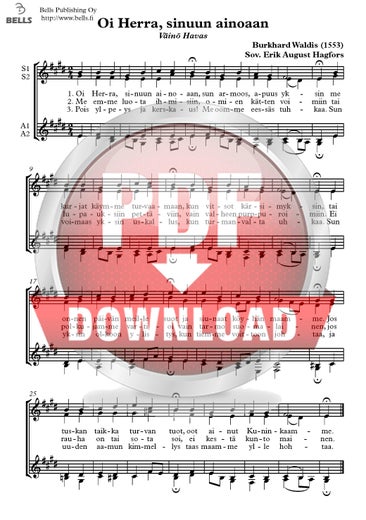 Waldis, Burkhard (sov. Erik A. Hagfors): Oi Herra, sinuun ainoaan